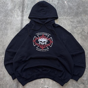 Vintage Y2K West Coast Choppers Grunge Skull Biker Hoodie