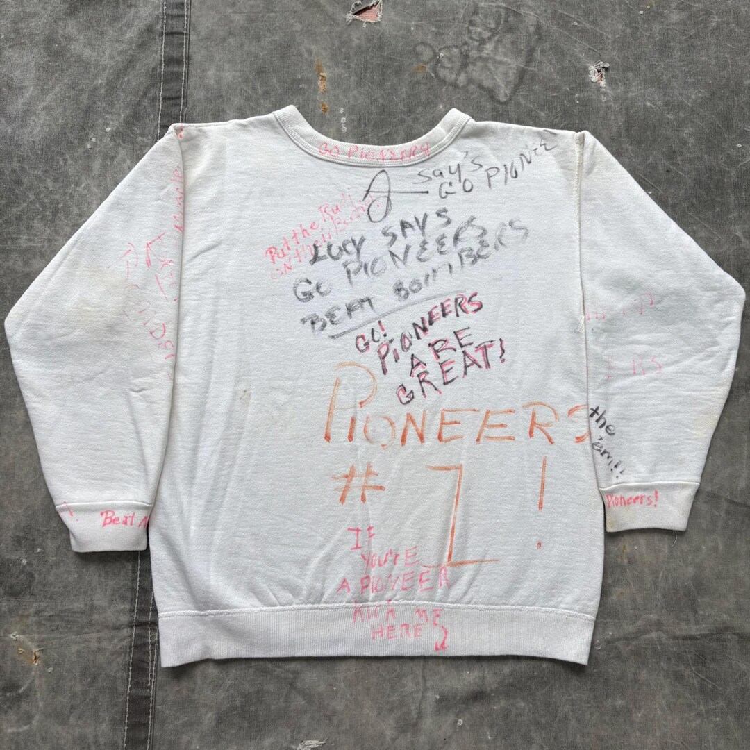 Vintage 60s Hand Drawn Writing Joke Senior School Sweatshirt - Etsy