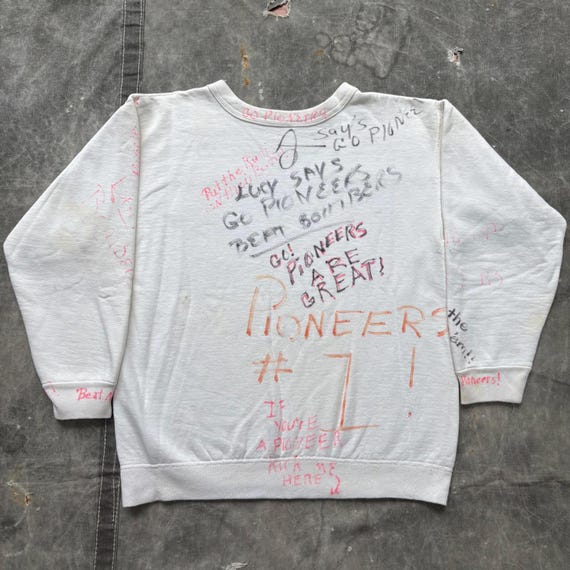 Vintage 60s Hand Drawn Writing Joke Senior School Sweatshirt - Etsy