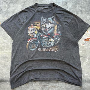 Vintage 1989 3D Emblem Harley Davidson Survivors Wolf Shirt - Etsy