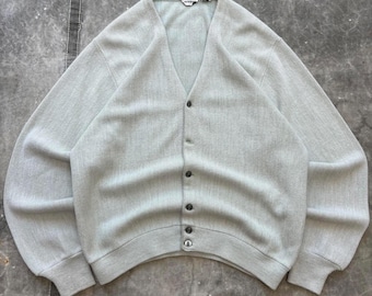 Vintage 60s 70s Pistachio Green Kurt Cobain Sweater Cardigan - Etsy