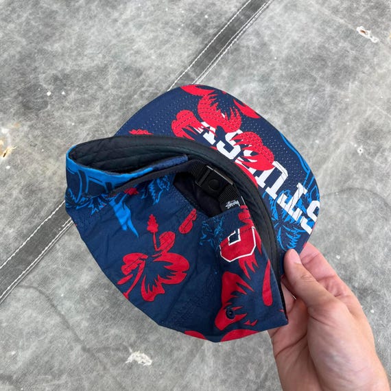 Vintage Y2K Style Stussy Hawaiian Floral Skate 5 Panel Hat