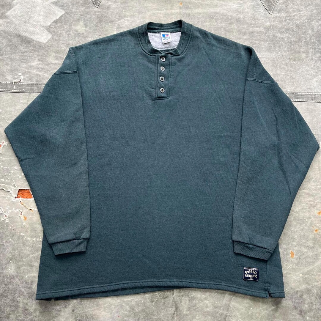 Vintage 90s Russell Athletic Forest Green Blank Sweatshirt