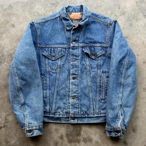 Vintage 80s 90s Type 3 Levi’s Blanket Lined Denim Trucker Jacket Size 44