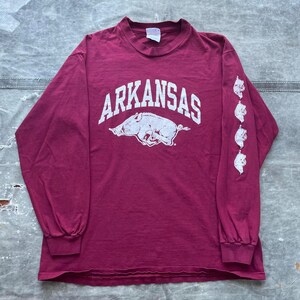 Vintage 90s Y2K Arkansas Razorbacks Sports Long Sleeve Shirt