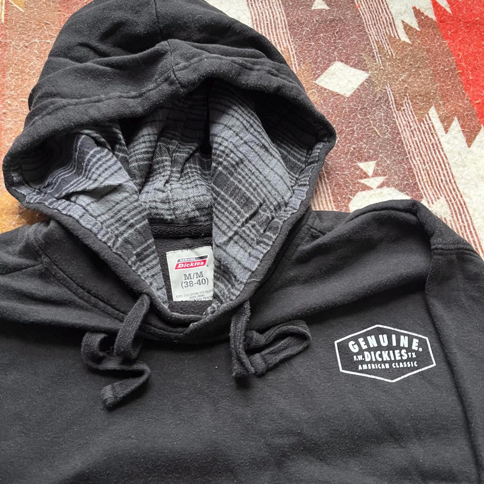 Vintage Y2K Dickies Carhartt Plaid Lined Black Grunge Hoodie - Etsy