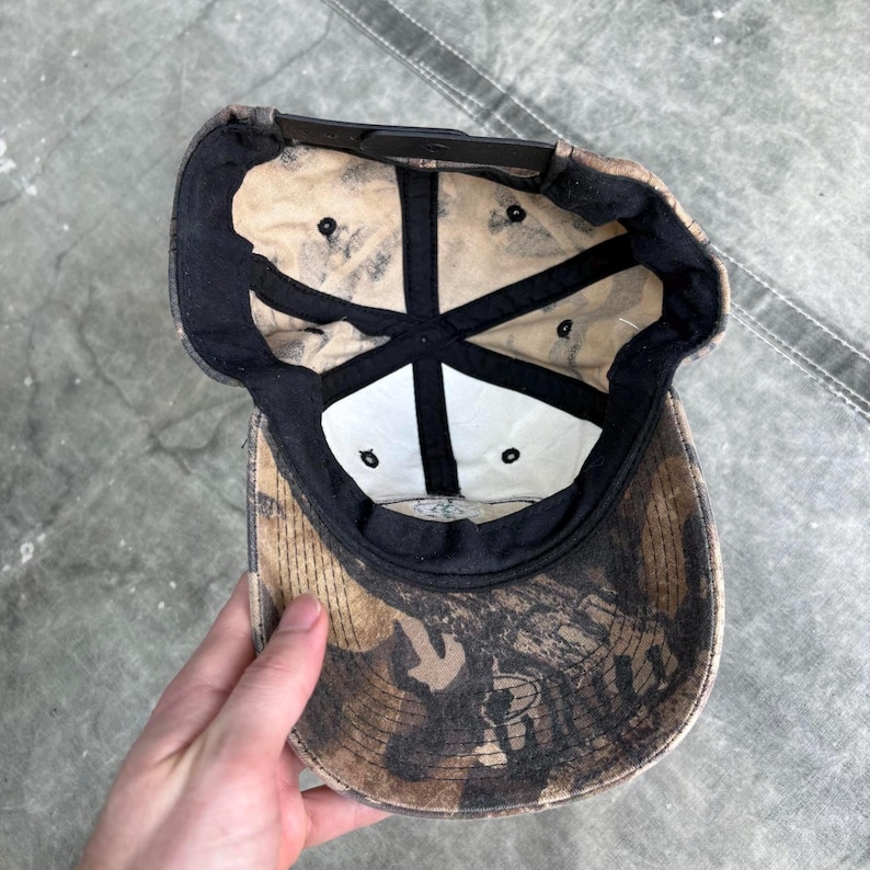 Vintage Y2K Mossy Oak Field Staff Camo Hunting SnapBack Hat image 4
