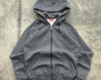Vintage Y2K Nike Grunge Skater Sportswear hoodie met volledige rits