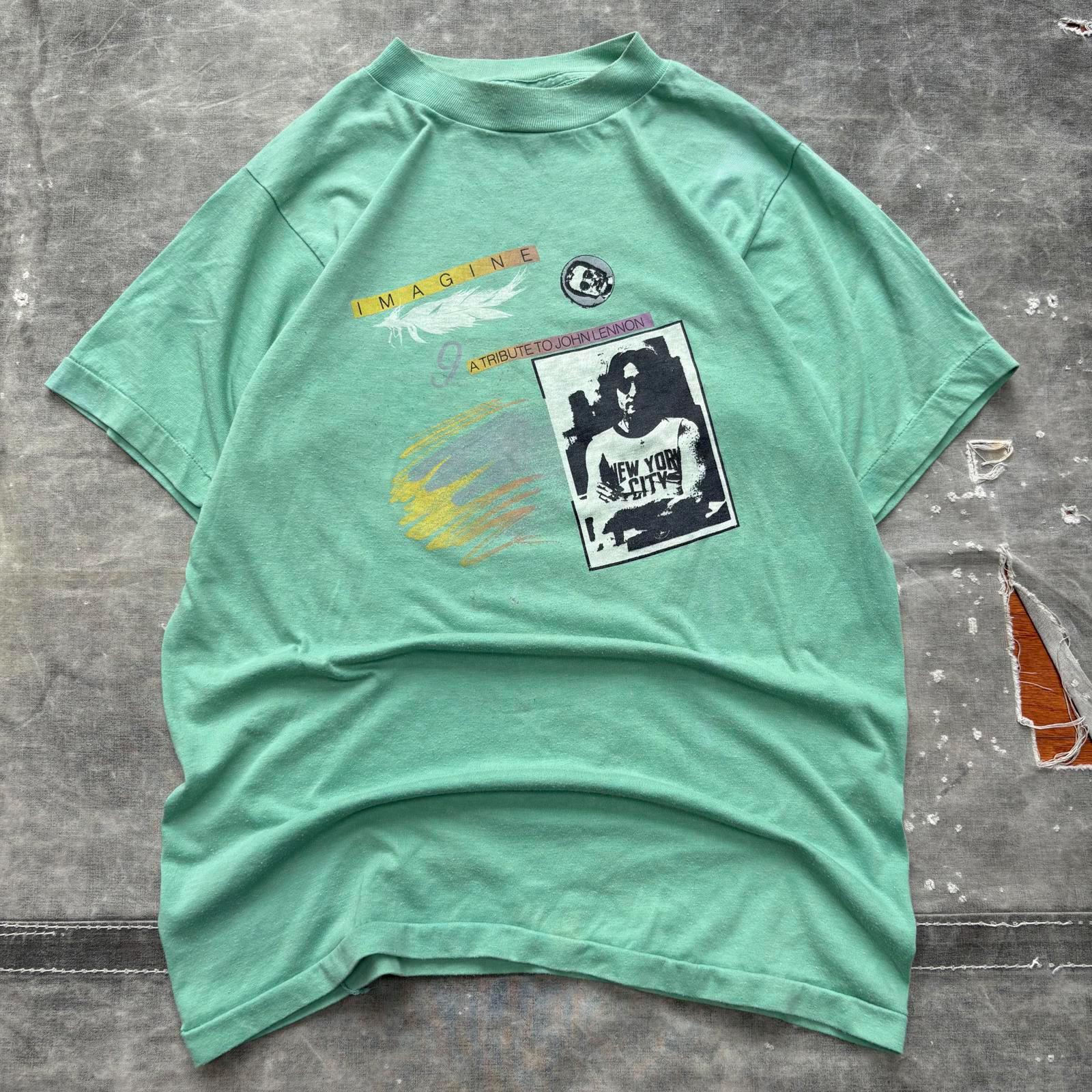 T-shirt Vintage Années 80 Mosquitohead John Lennon - Taille XL, Noir, 100% Coton, Occasion Très Bon état