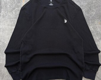 Vintage Y2K Faded Glory Black Grunge Thermal Waffle Shirt - Etsy