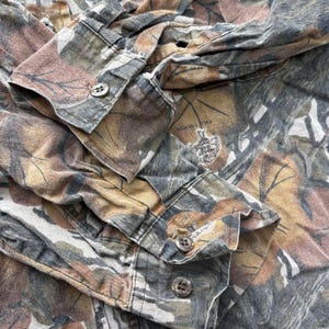 Vintage 80er 90er Jahre Mossy Oak Herbstlaub Camo Button Up Shirt Bild 3