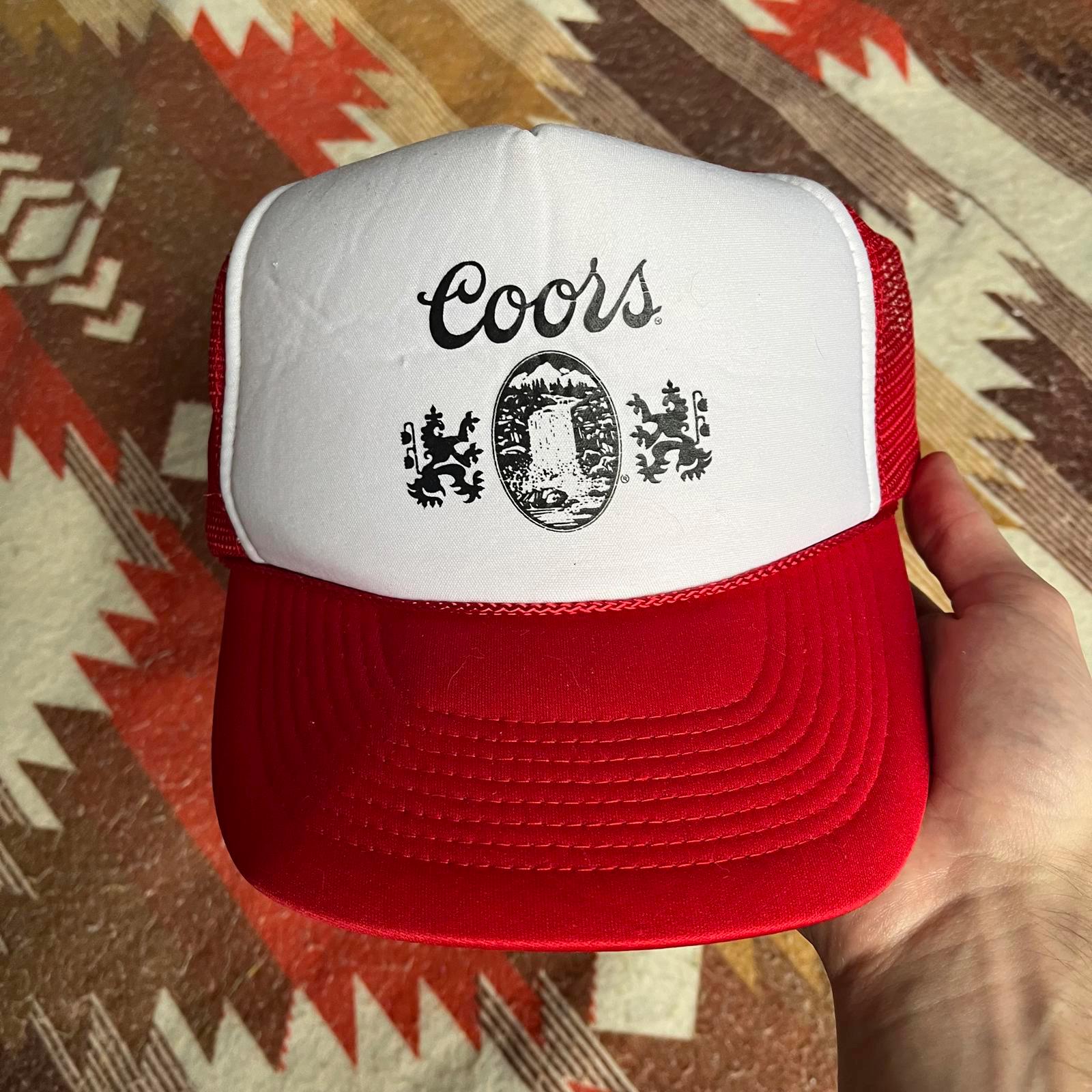 Vintage Coors Beer Logo Distressed Denim Baseball Cap AMERICAN NEEDLE Coors Beer Canvas Cappy Adjustable Snapback  main image 2