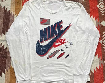 Vintage 90s Nike Air Distressed Long Sleeve Sportswear Shirt