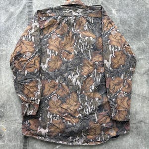 Vintage 80er 90er Jahre Mossy Oak Herbstlaub Camo Button Up Shirt Bild 5