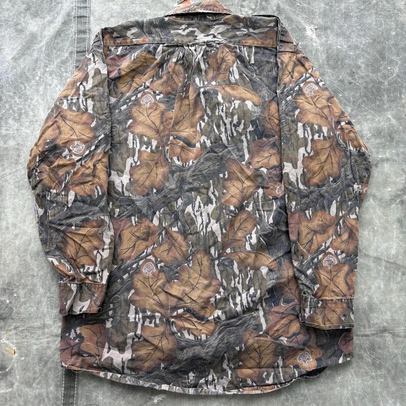 Vintage 80er 90er Jahre Mossy Oak Herbstlaub Camo Button Up Shirt Bild 5