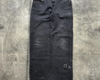 Pantalones vaqueros Levi’s 501 negros desgastados, estilo vintage Y2K, talla 36x32.