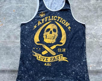 Vintage Y2K Affliction Skull Scythe Graphic Grunge Tank Top - Etsy