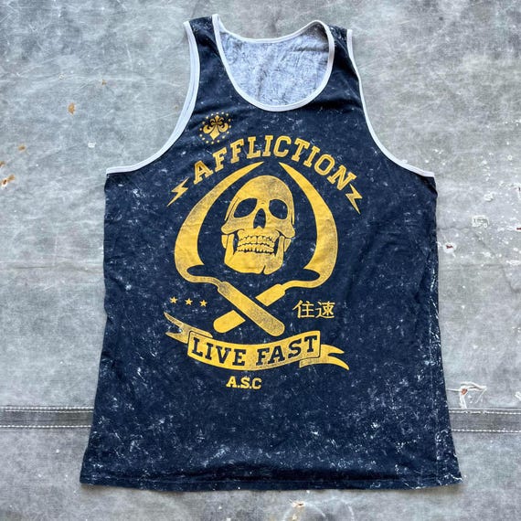Vintage Y2K Affliction Skull Scythe Graphic Grunge Tank Top - Etsy