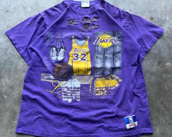 Vintage 90s Magic Johnson 32 Los Angeles Lakers NBA Locker Room Nutmeg Shirt