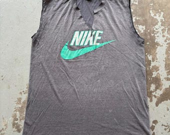 Vintage Distressed Faded 80s Nike Blue Tag Sports Tank Top