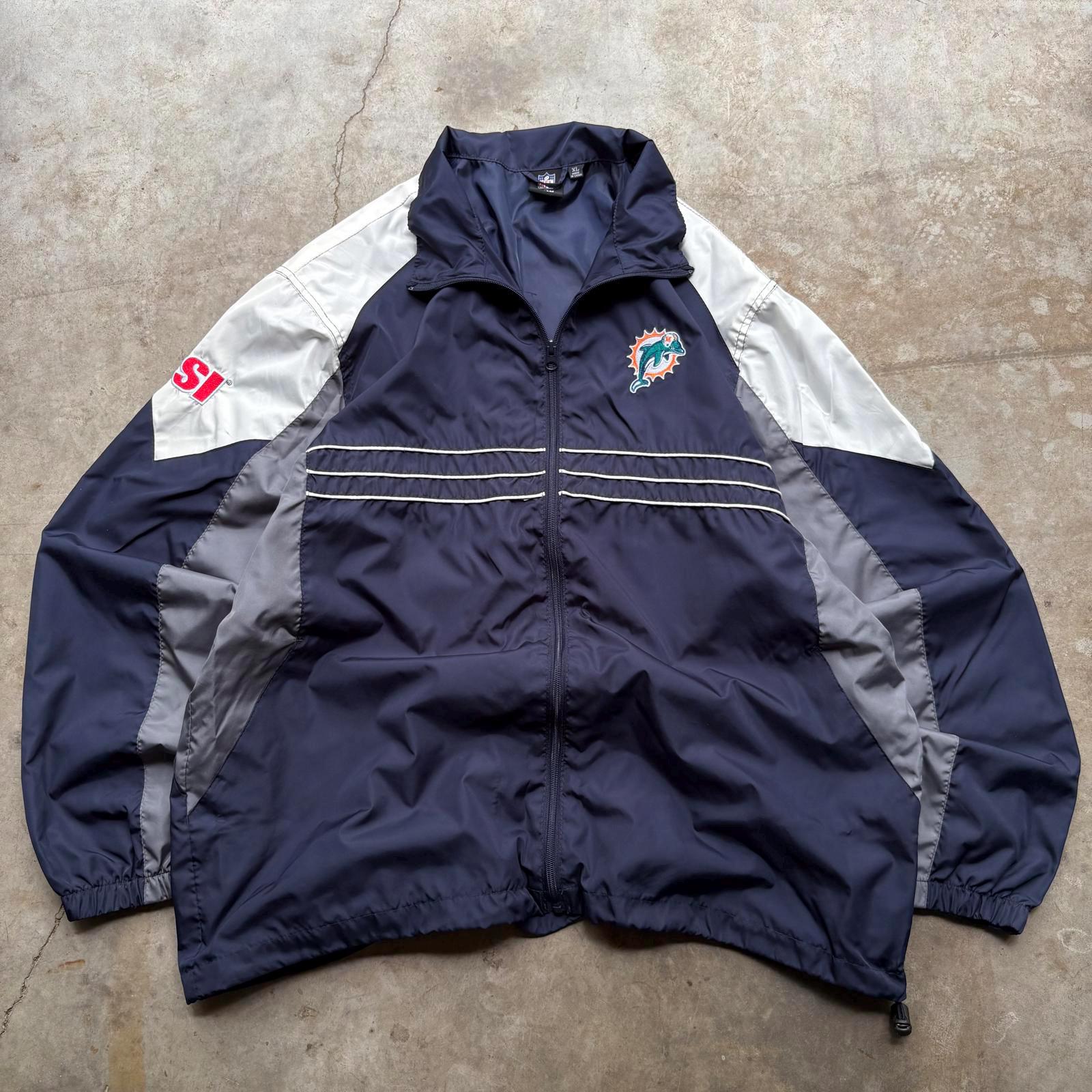 Vintage Y2K Miami Dolphins NFL Football Windbreaker Jacket