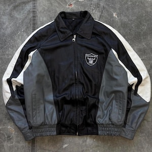 90s LA期RAIDERS レイダース ナイロンジャケット vintage Vintage 90s Los Angeles Raiders Jesger Button Windbreaker