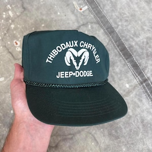 Casquette vert forêt Chrysler Jeep Dodge SnapBack vintage des années 90