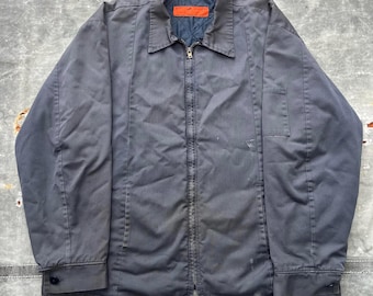 1980s Red Kap Faded Work Jacket | Size XL-RG | Gray Quilted