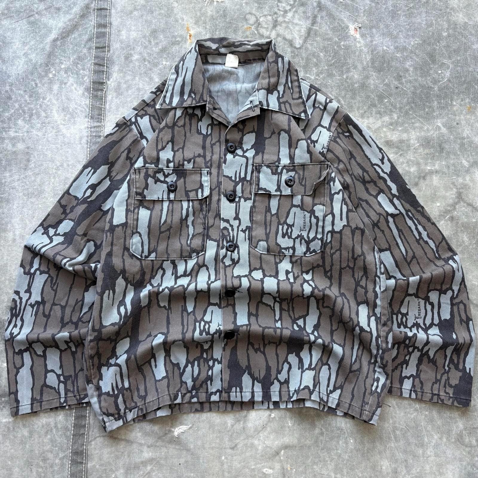 個人装備 90s Vintage TREBARK Camo BIGSIZE TreBark old school Camo pattern Insulated Hunting Coveralls