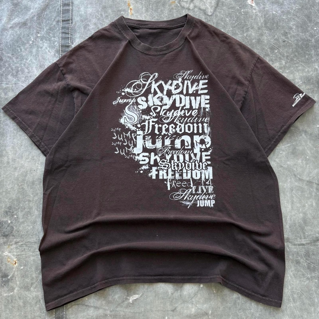 Vintage Y2K Skydive Affliction Font Chocolate Brown Shirt - Etsy