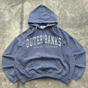 Vintage Y2K Outer Banks North Carolina Skate Full Zip Hoodie image 1