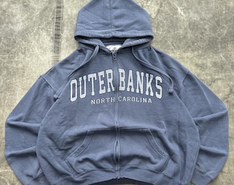 Vintage Y2K Outer Banks North Carolina Skate Full Zip Hoodie