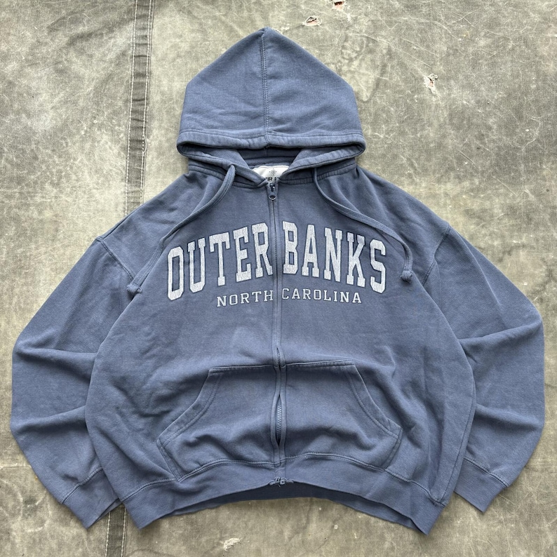 Vintage Y2K Outer Banks North Carolina Skate Full Zip Hoodie image 1