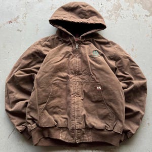 Vintage Dri Duck Hooded Canvas Jacket Mens Large