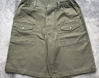 Vintage 80s 90s Boy Scouts Bush Pockets Olive Green Shorts
