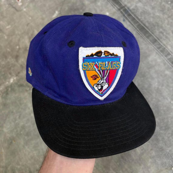 Vintage 90s Six Flags Bugs Bunny Looney Tunes Youth Snapback Hat