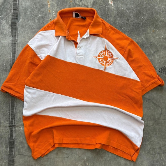 Vintage Evolution In Design Embroidered Striped Polo Shirt
