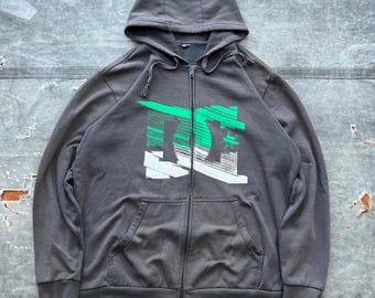 Vintage Y2K DC Shoes Faded Skate Grunge Full Zip Hoodie