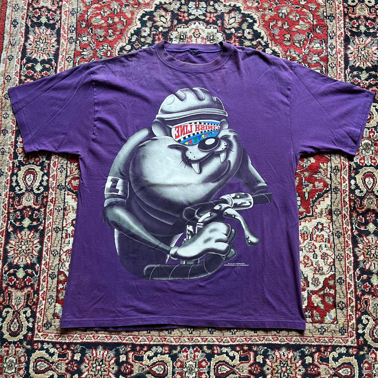 Vintage Finish Line Bike Racing Tasmanian Devil Taz Shirt - Etsy