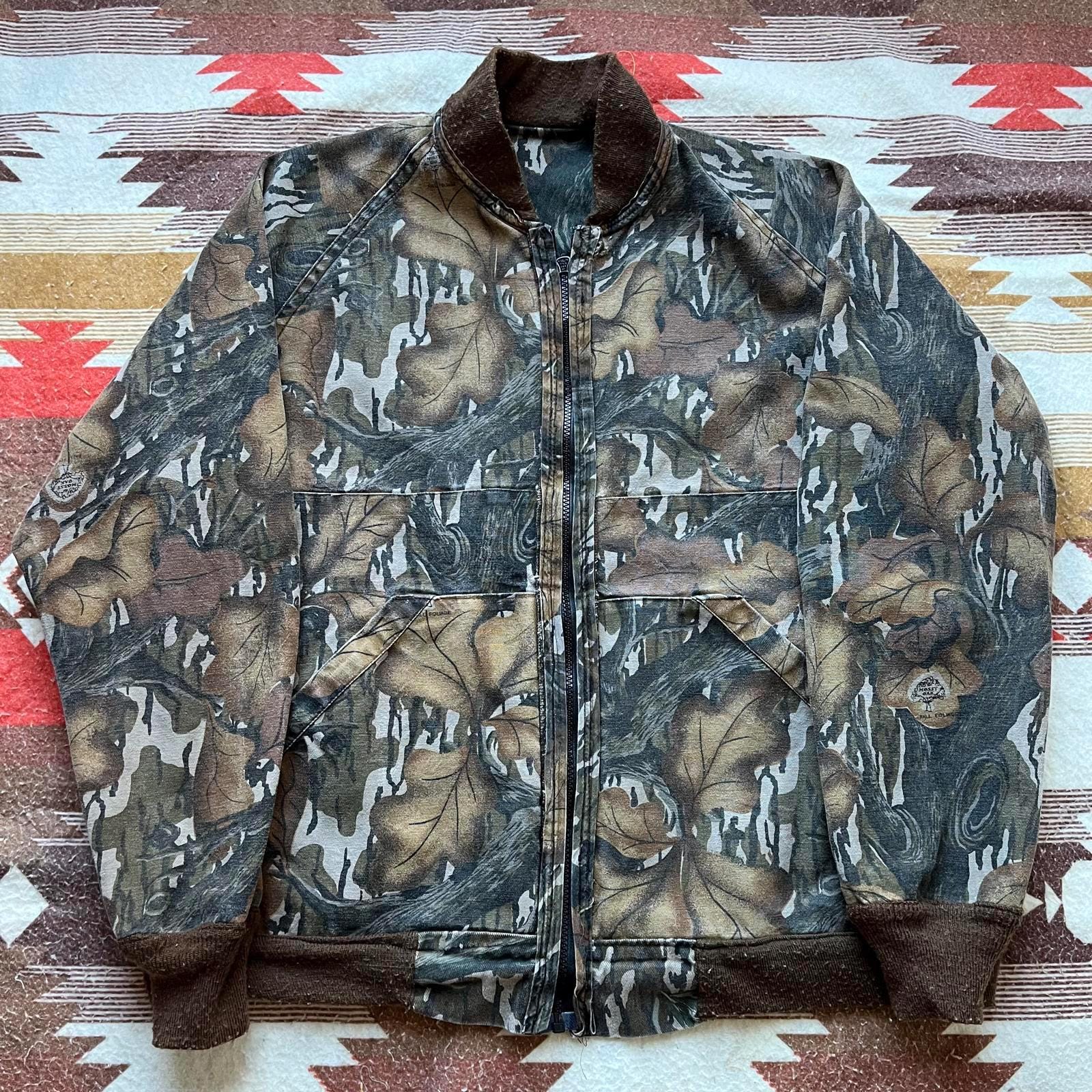 Vintage Mossy Oak Fall Foliage Treestand Reversible Jacket