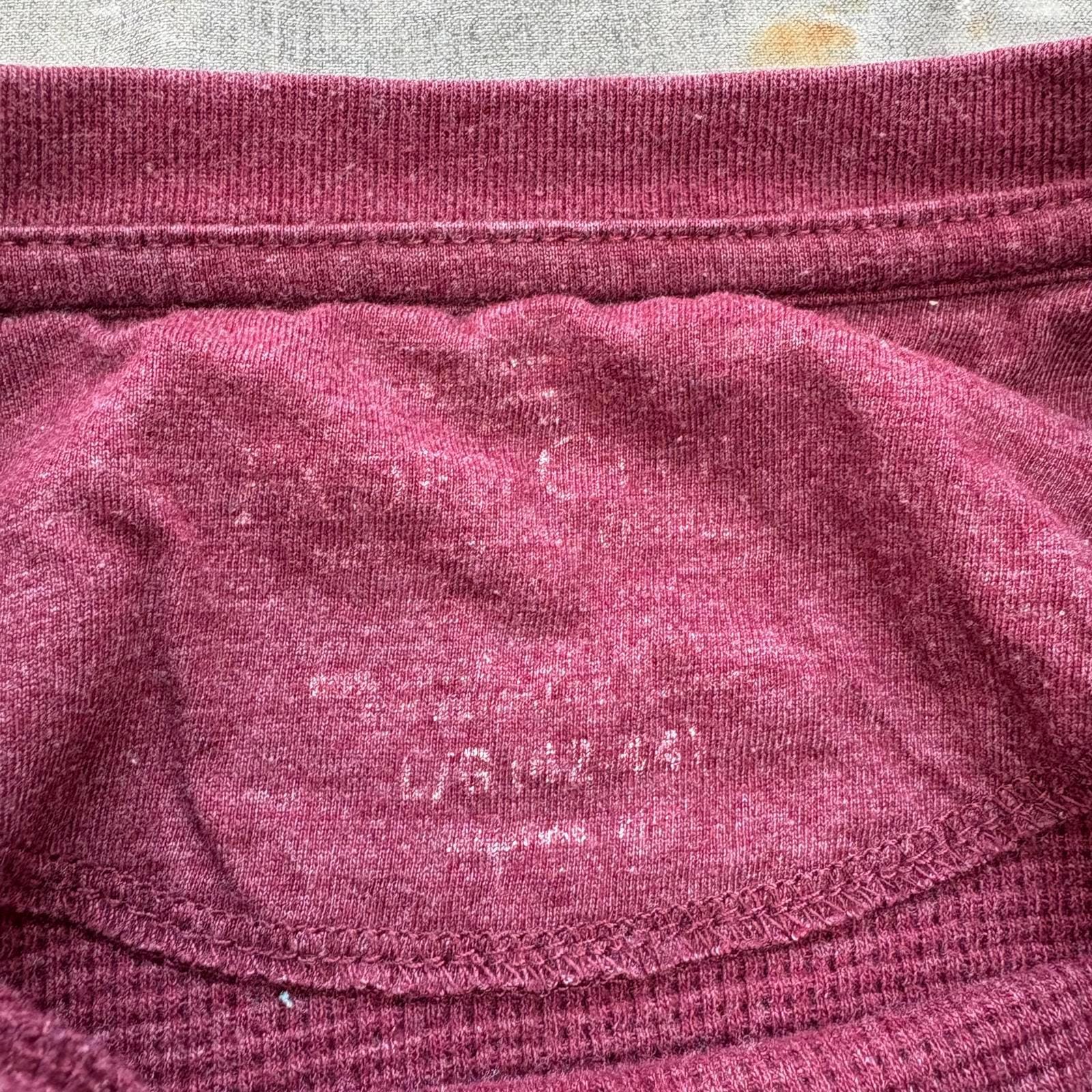 Vintage Y2K Faded Glory Burgundy Grunge Thermal Waffle Shirt