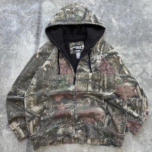 Vintage Y2K Mossy Oak Camo Sherpa gefütterter Hoodie mit durchgehendem Reißverschluss Bild 1