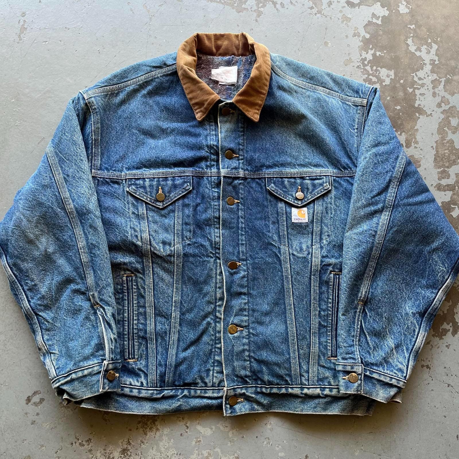 Vintage Denim Carhartt Aztec Blanket Lined Trucker Jacket - Etsy