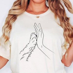 Human Hand and Paw Shirt, Dog Paw Animal Lover Shirt, Pet Owner Gifts, Dog Shirt, Dog Lover Shirt, Gift For Dog Lover, Pet and Owner Shirt