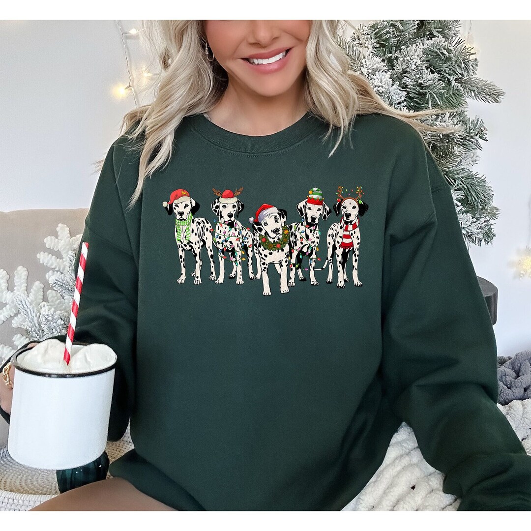 Dalmatian Dog Christmas Sweatshirt, Christmas Dog Sweatshirt,dog Owner