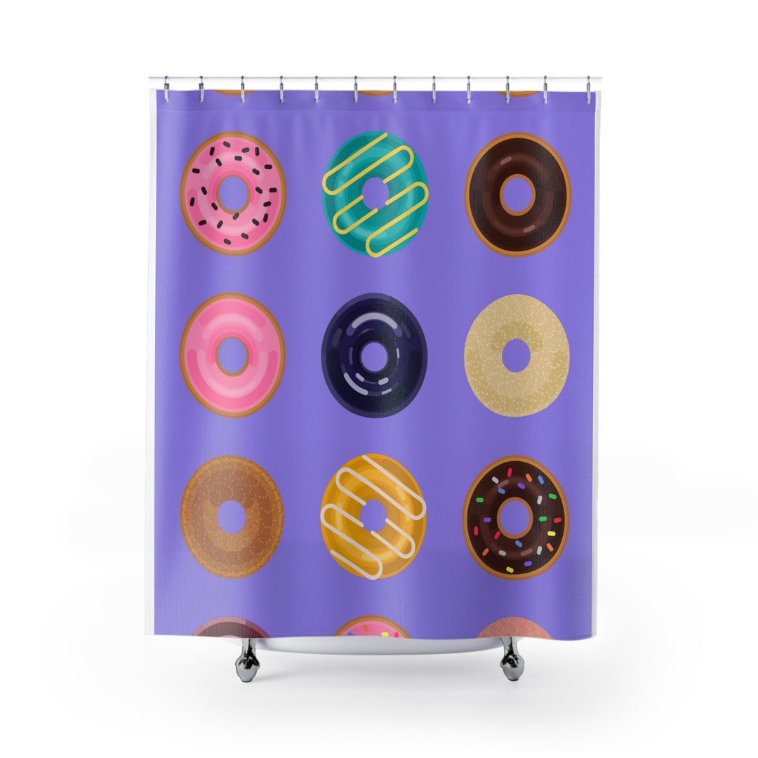 Cute Donut Shower Curtains Fun & Cute Shower Curtains Kawaii Etsy