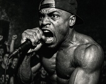 Slam-inspired Hip-hop Wall Art | Bold Black & White Rap Poster
