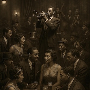 Harlem Renaissance Jazz Club Print | Vintage Black Art | 1930s
