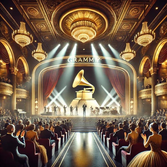 Grammy Awards-inspired Digital Art - Luxurious Concert Hall Scene