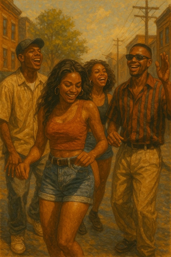 90s R&B Block Party Art Print | Digital Download | Urban Dance